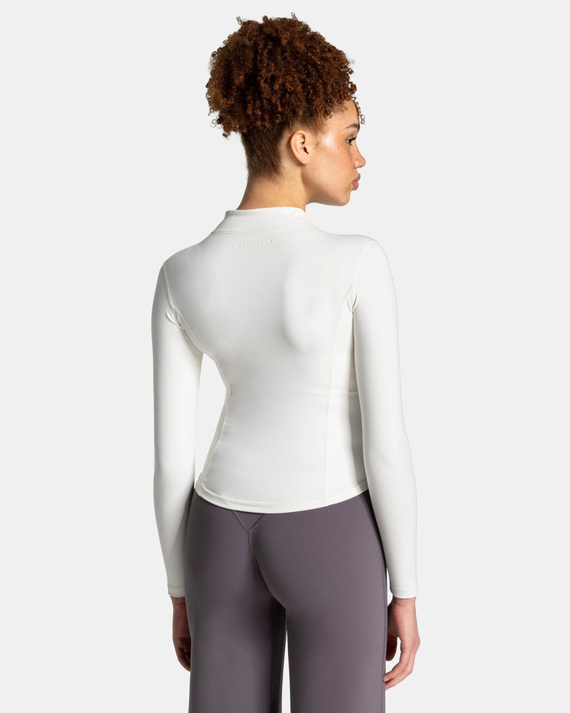 Veste de sport zippée sculptante Allrounder « blanc cassé / dorée »
