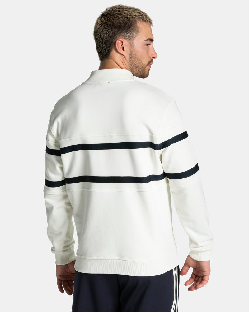 Sweat-shirt demi-zippé Club « blanc cassé-Midnight »
