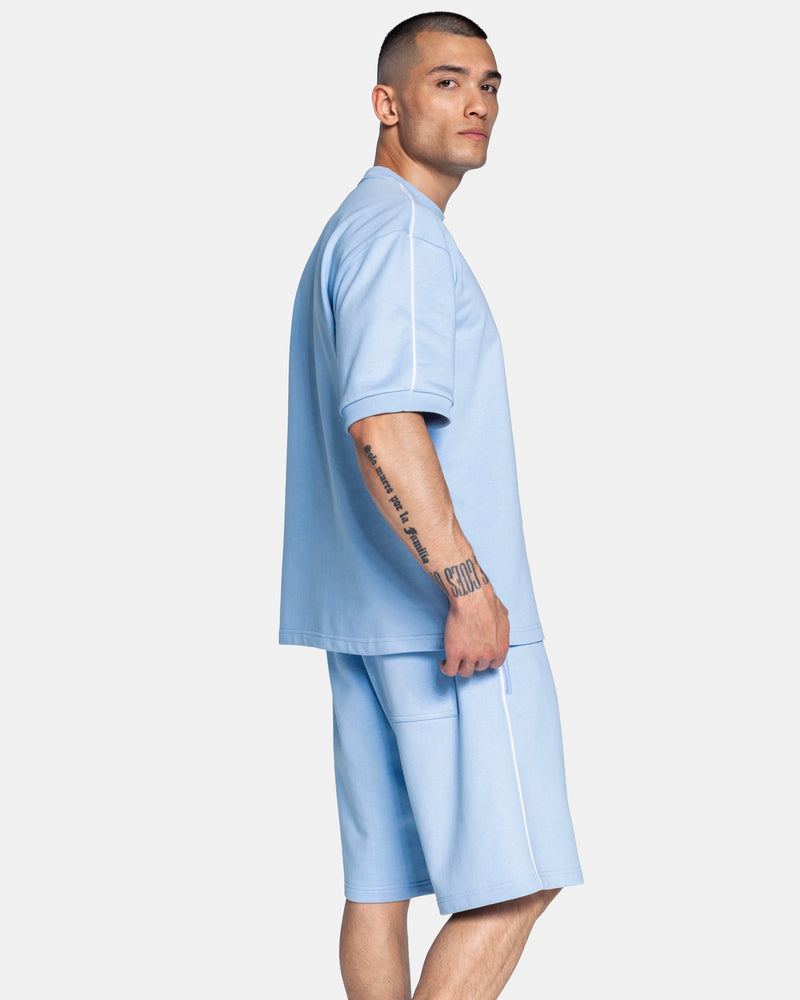 T-shirt oversize Contrastline « bleu layette »