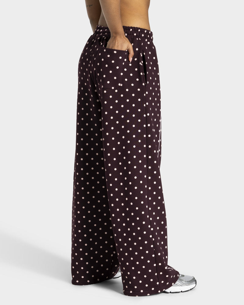 Pantalon de jogging Wide Leg Contrastline « merlot à pois »