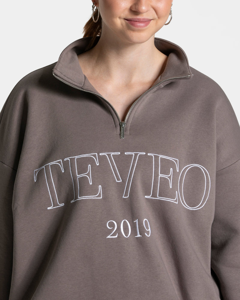 Sweat-shirt demi-zippé Femme « kaki »