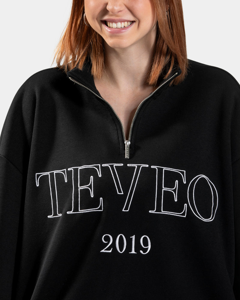 Sweat-shirt demi-zippé Femme « noir »