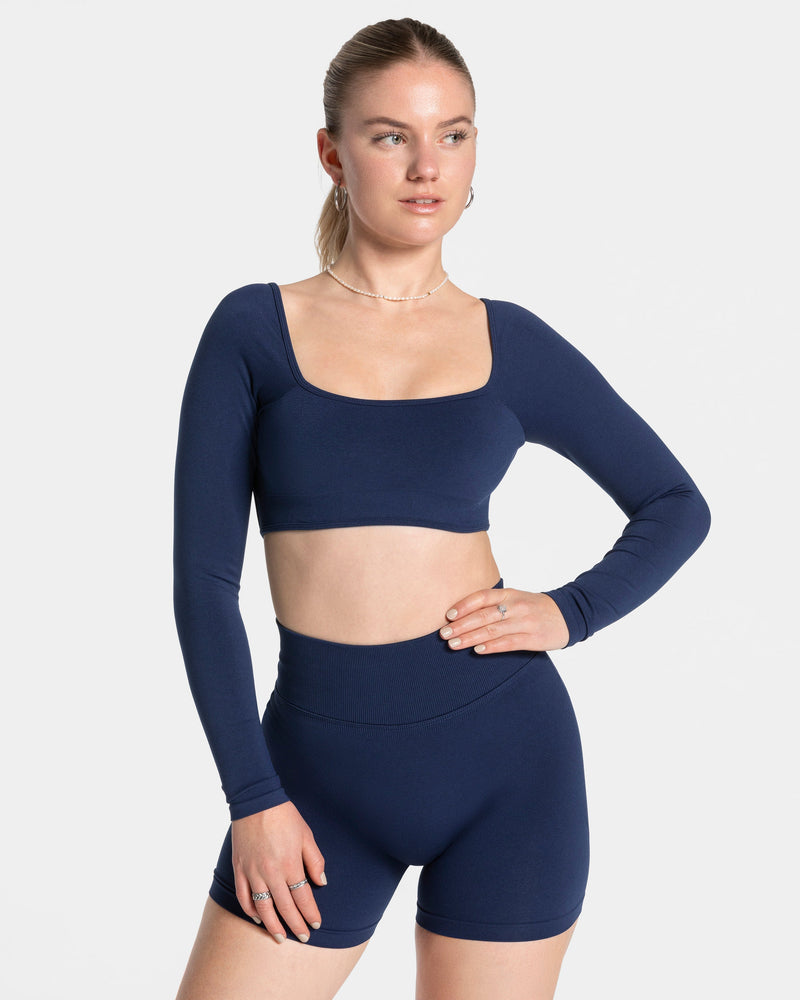 Haut à manches longues Femme Backless « bleu foncé »