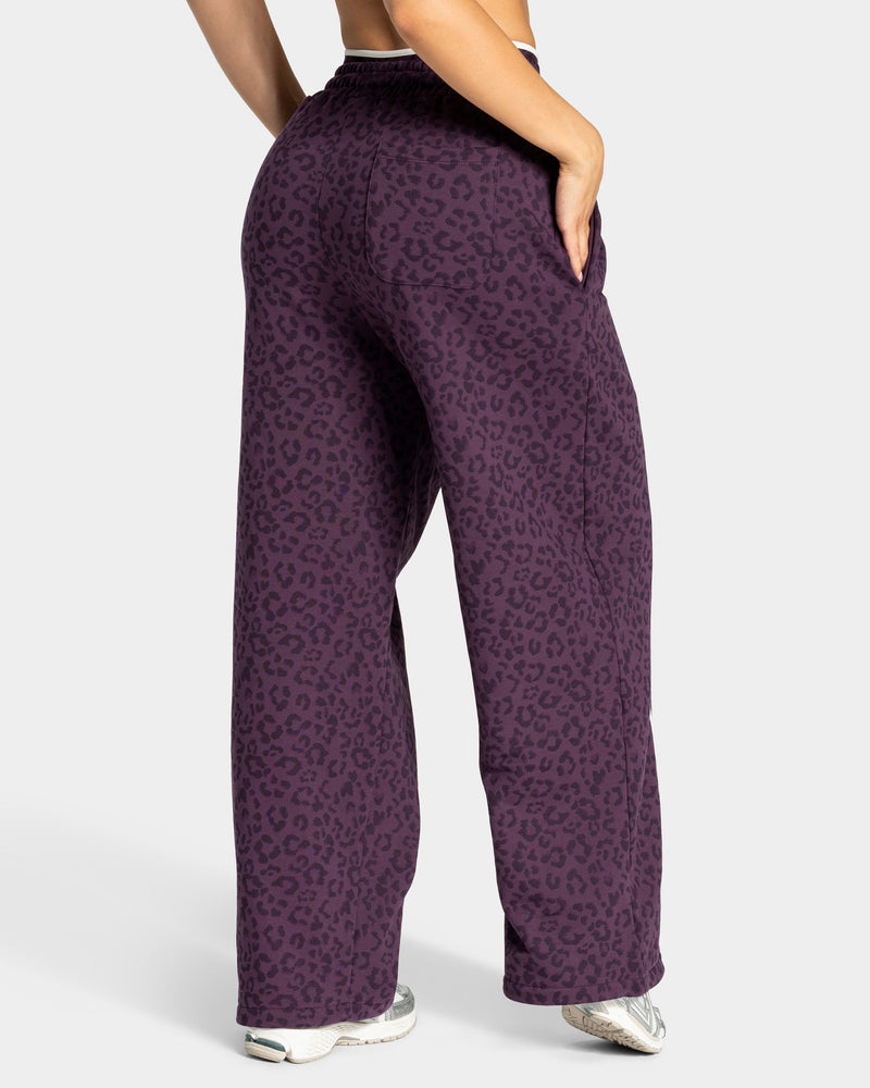 Pantalon de jogging Wide Leg Contrastline « Léopard Blackberry »