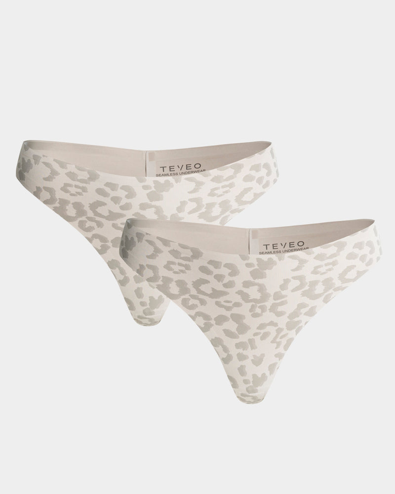 Tanga Seamless Padded (lot de 2) « Léopard Cream »