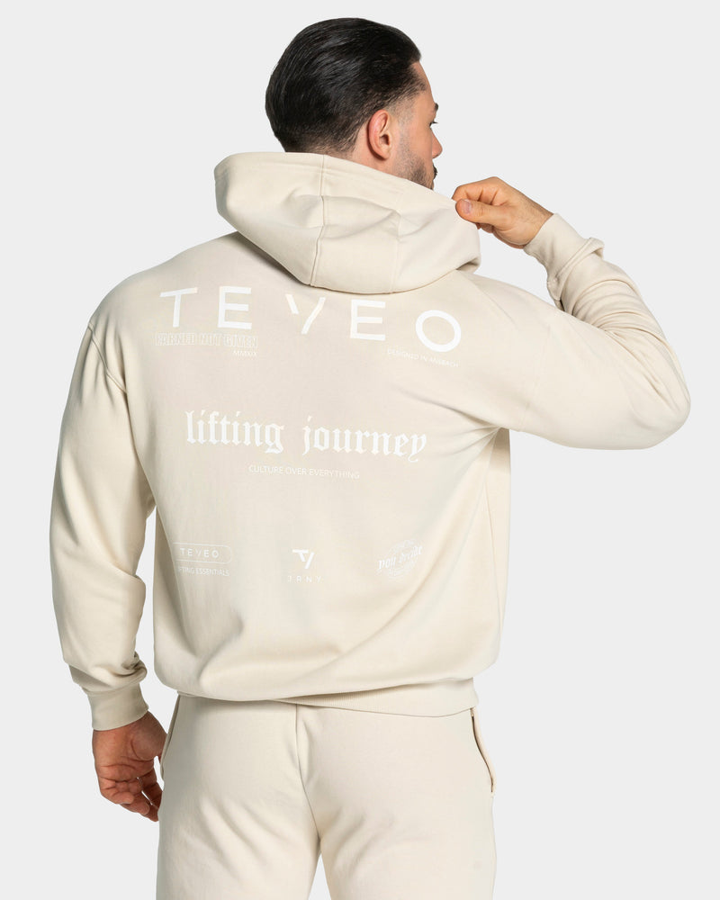 Sweat à capuche zippé Lifting Journey « Cream »