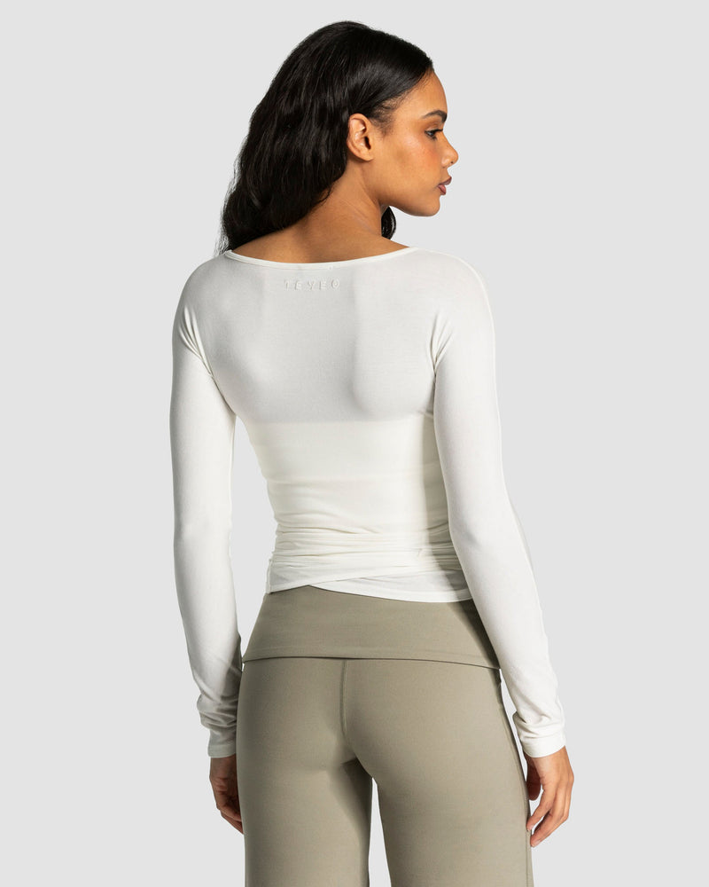 Haut à manches longues Mellow Wrapped « blanc cassé »