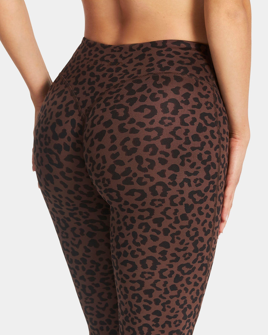 Legging évasé à coupe longue Allrounder « Léopard Walnut »