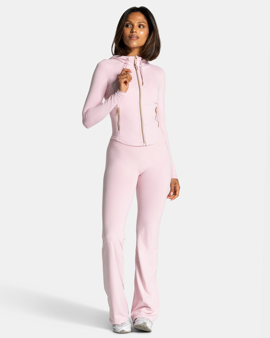 Veste de sport zippée sculptante à capuche Allrounder « rose/dorée »