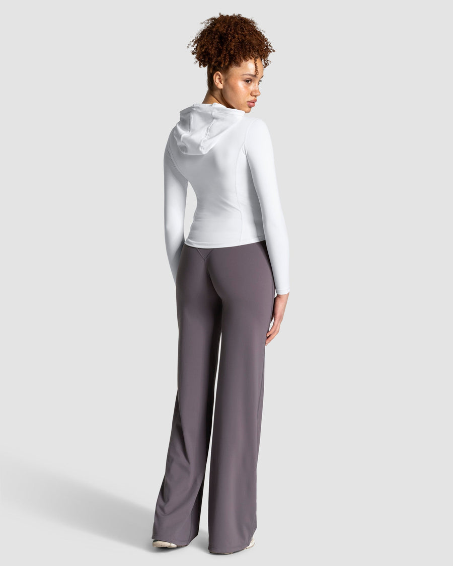 Veste de sport zippée sculptante à capuche Allrounder « blanc/dorée »