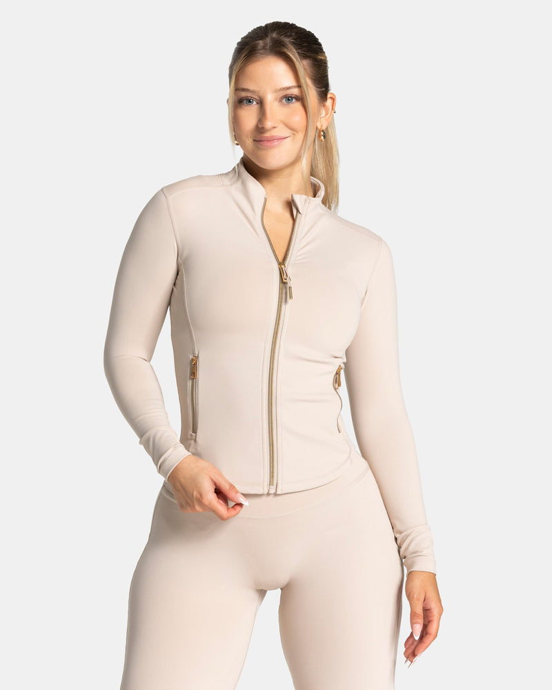 Veste de sport zippée sculptante Allrounder « Cream/Gold »