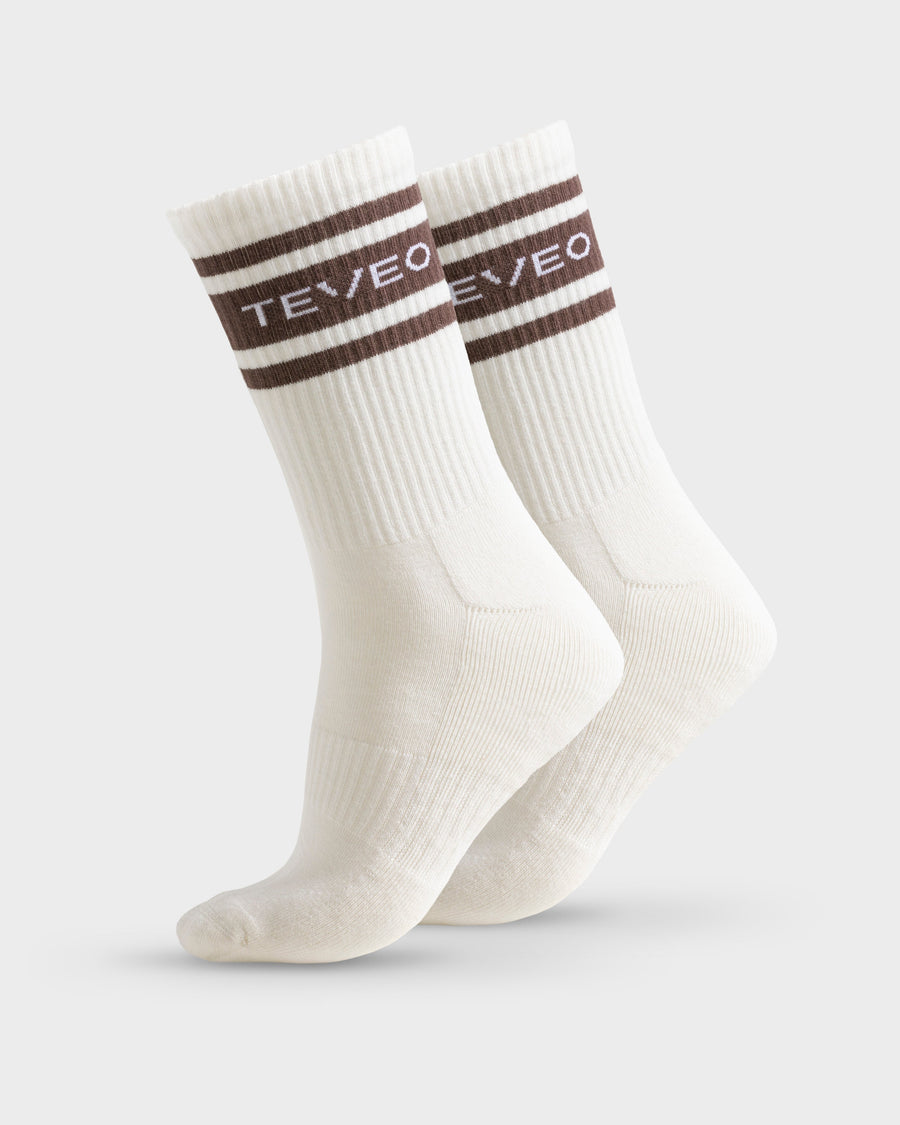 Chaussettes Club (lot de 2) « Off White - Espresso »