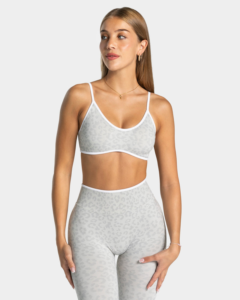 Brassière Contrastline « léopard gris clair »