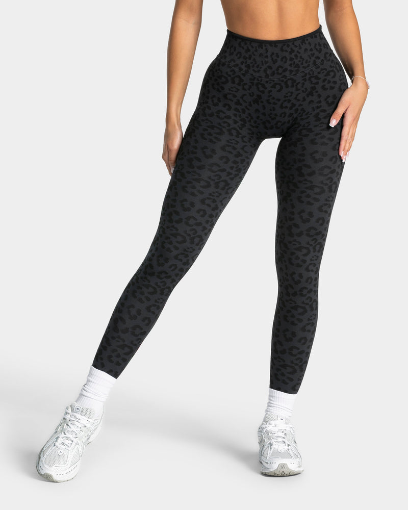 Legging Sculpt Scrunch Contrastline « léopard noir »