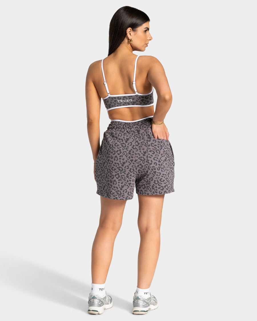 Short oversize Contrastline « Léopard graphite »