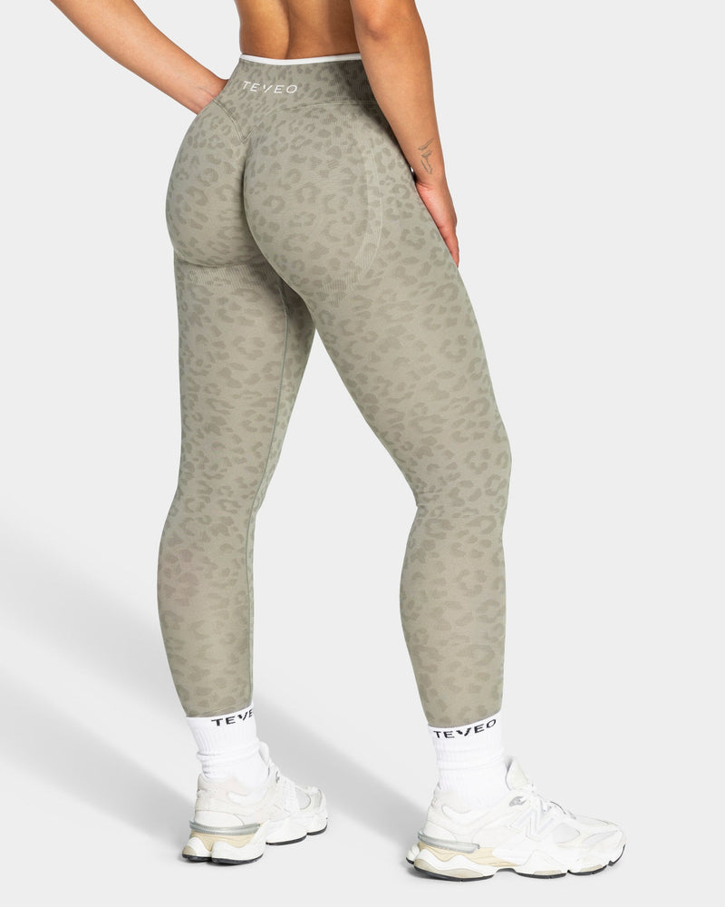 Legging Sculpt Scrunch Contrastline « Léopard kaki »