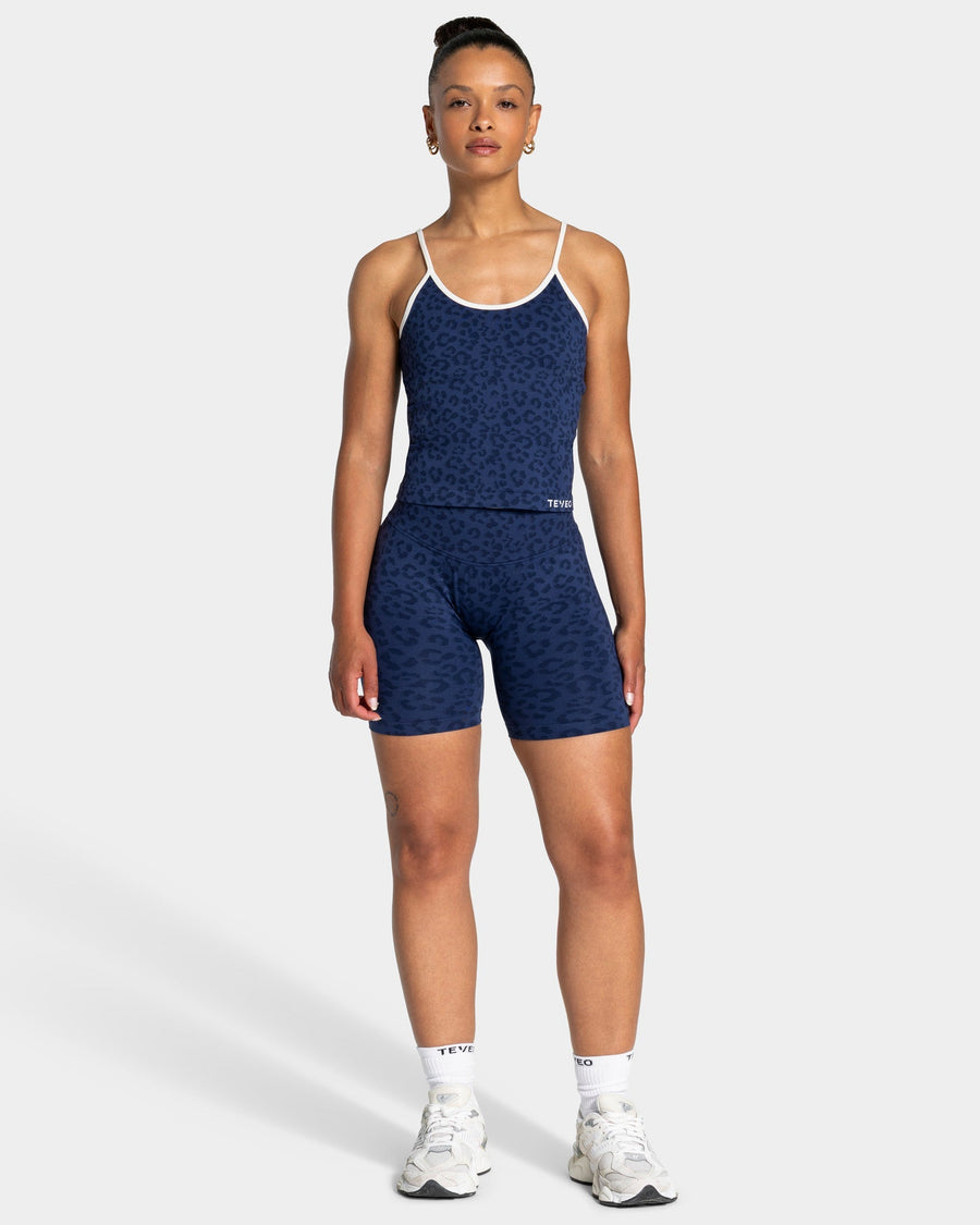 Short Contrastline « Léopard bleu foncé »