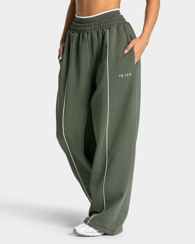 Pantalon de jogging Wide Leg Contrastline « kaki »