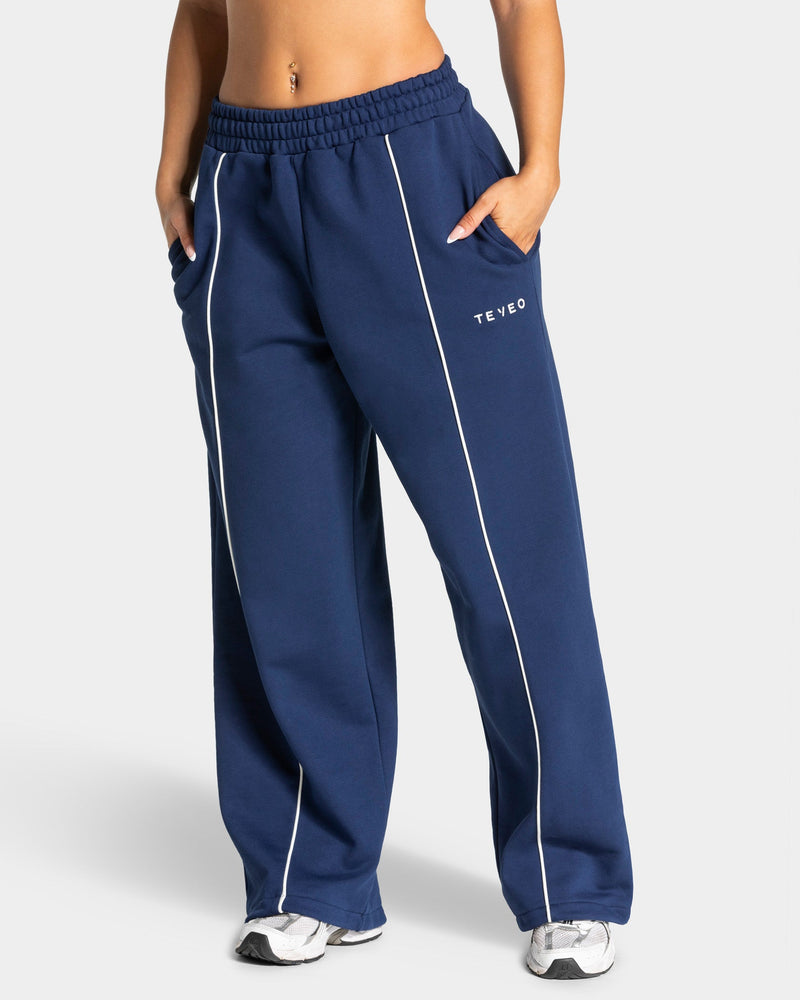 Pantalon de jogging Wide Leg Contrastline « Bleu foncé »