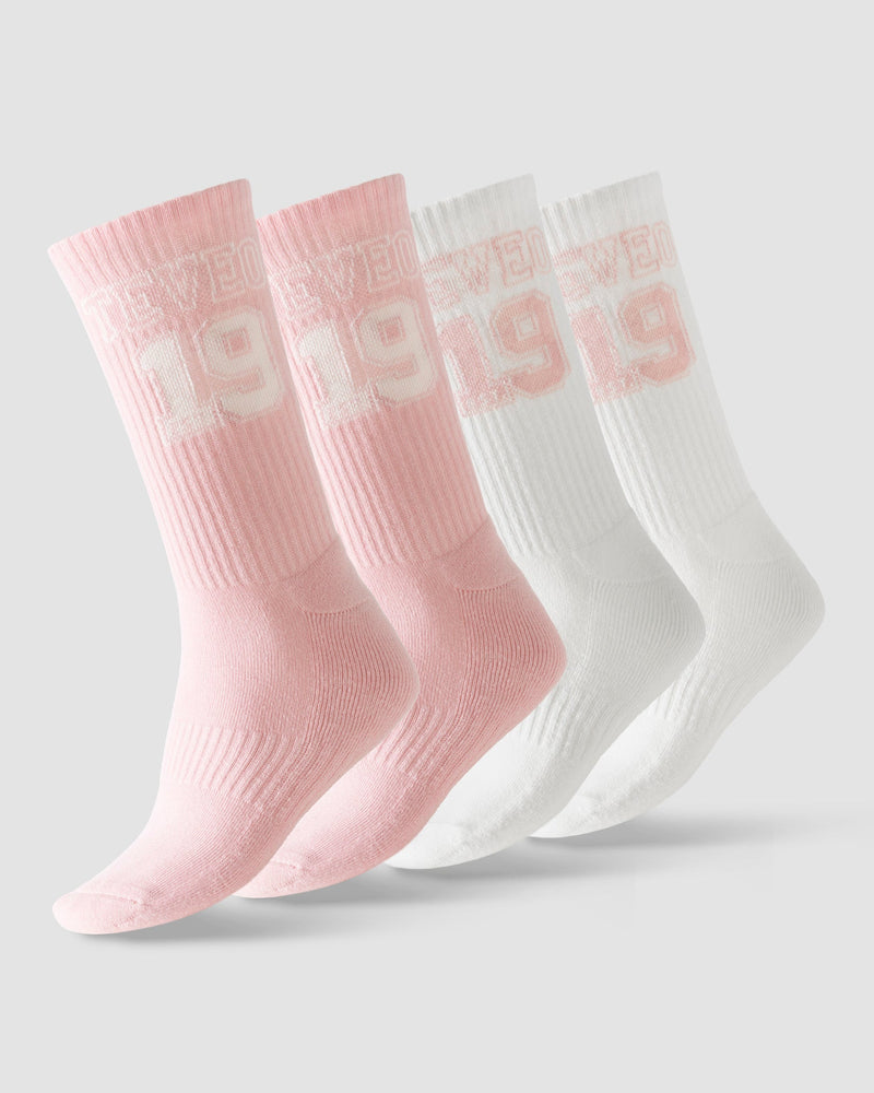 Chaussettes Football (2 paires) « rose/blanc cassé »