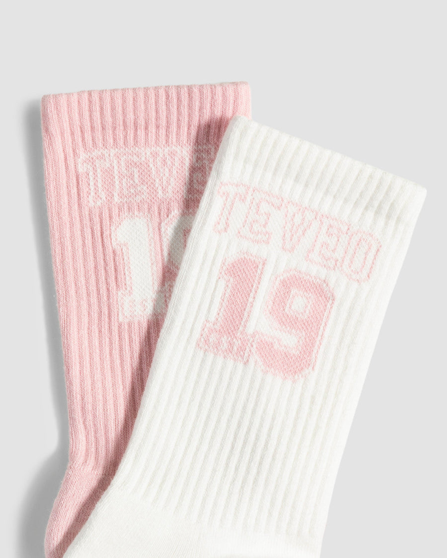 Chaussettes Football (2 paires) « rose/blanc cassé »