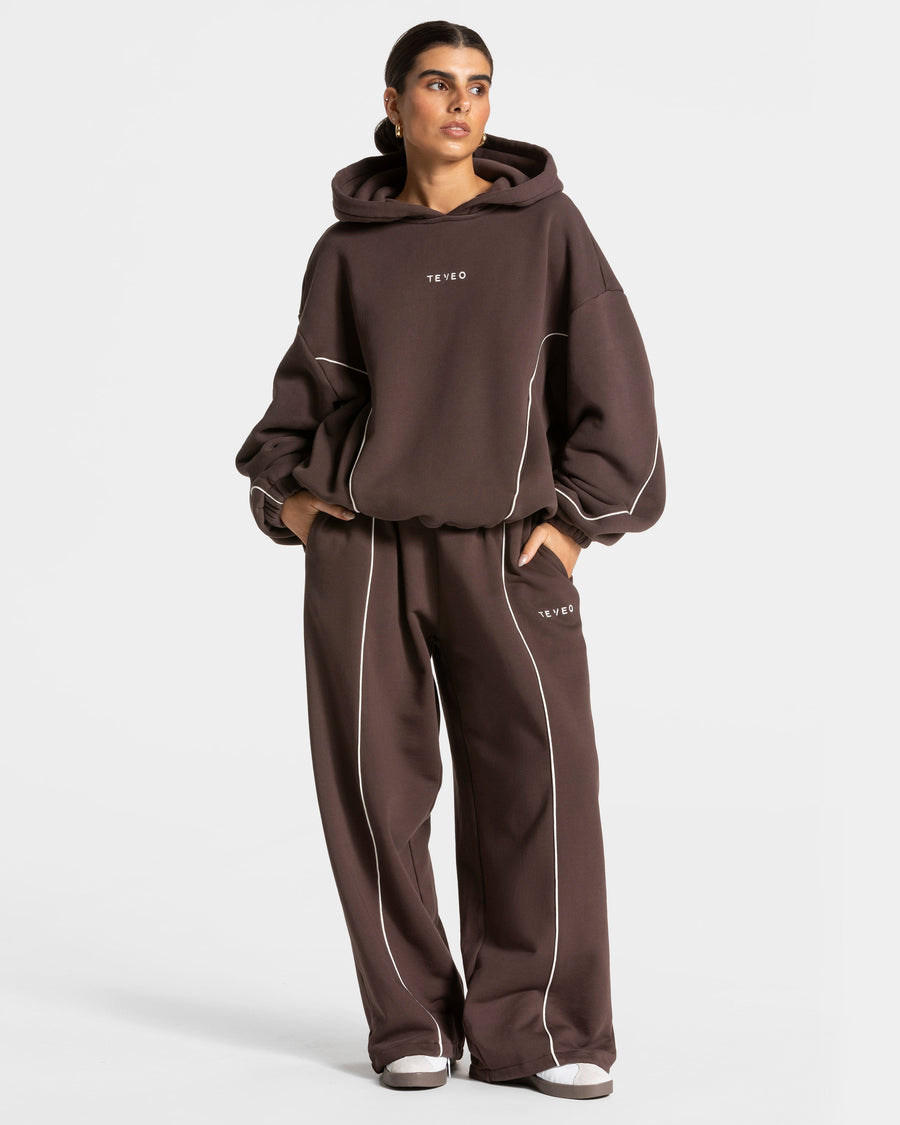 Sweat-shirt Contrastline Hooded « Espresso »
