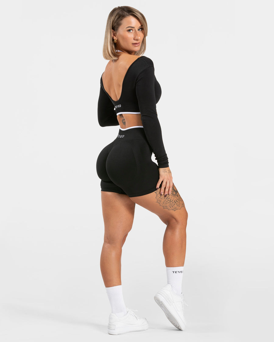 Short Contrastline Sculpt scrunch « noir »