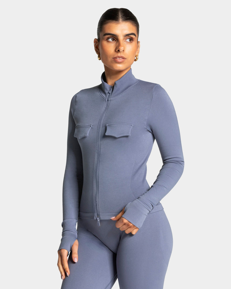 Veste de sport cargo zippée Lift « Bleu acier »