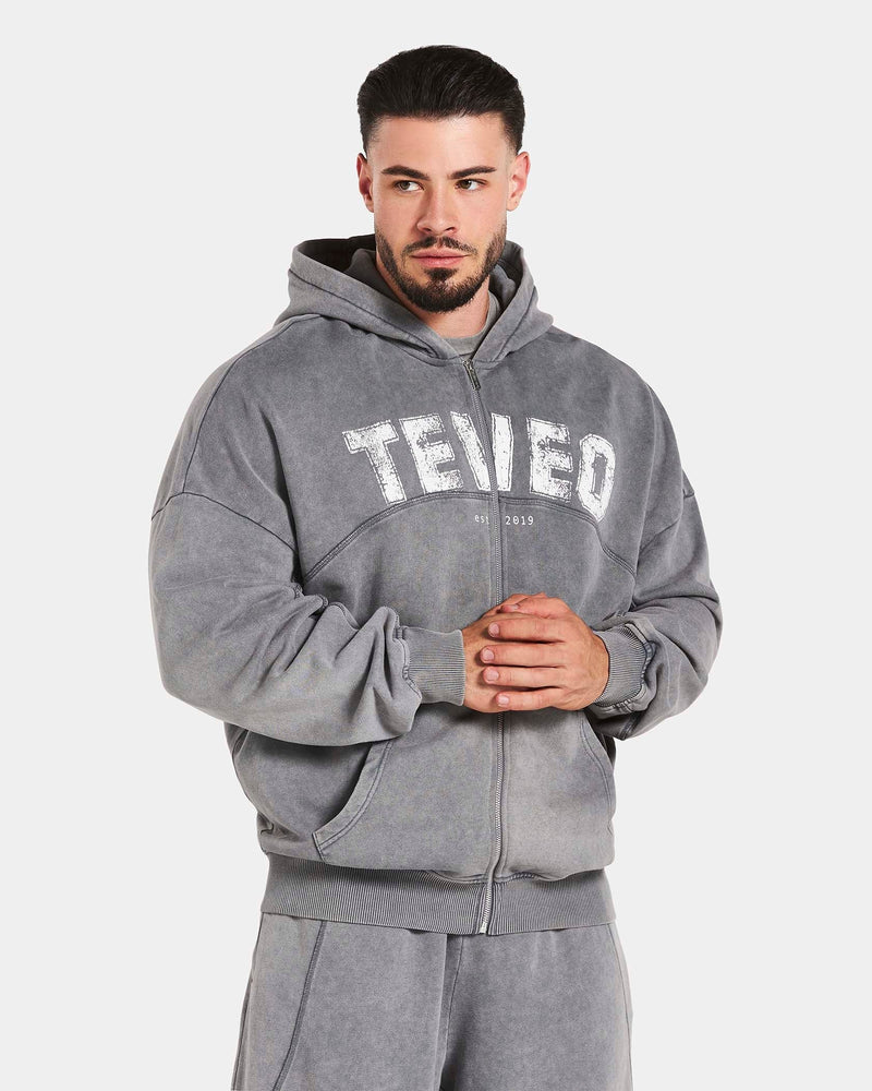 Sweat à capuche zippé oversize Legacy Lifting « Acid Grey »