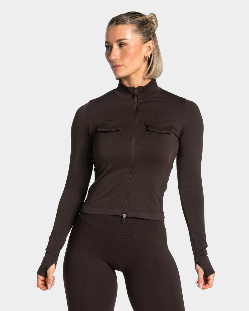 Veste de sport zippée cargo Lift « Dark Chocolate »