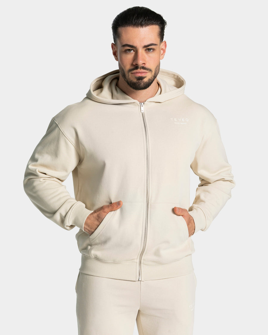 Sweat à capuche zippé Lifting Journey « Cream »