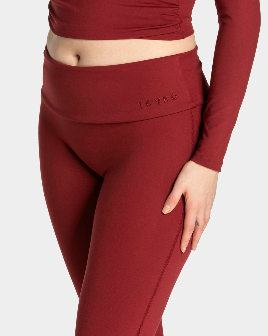 Legging évasé Mellow Fold Over Regular « bordeaux »
