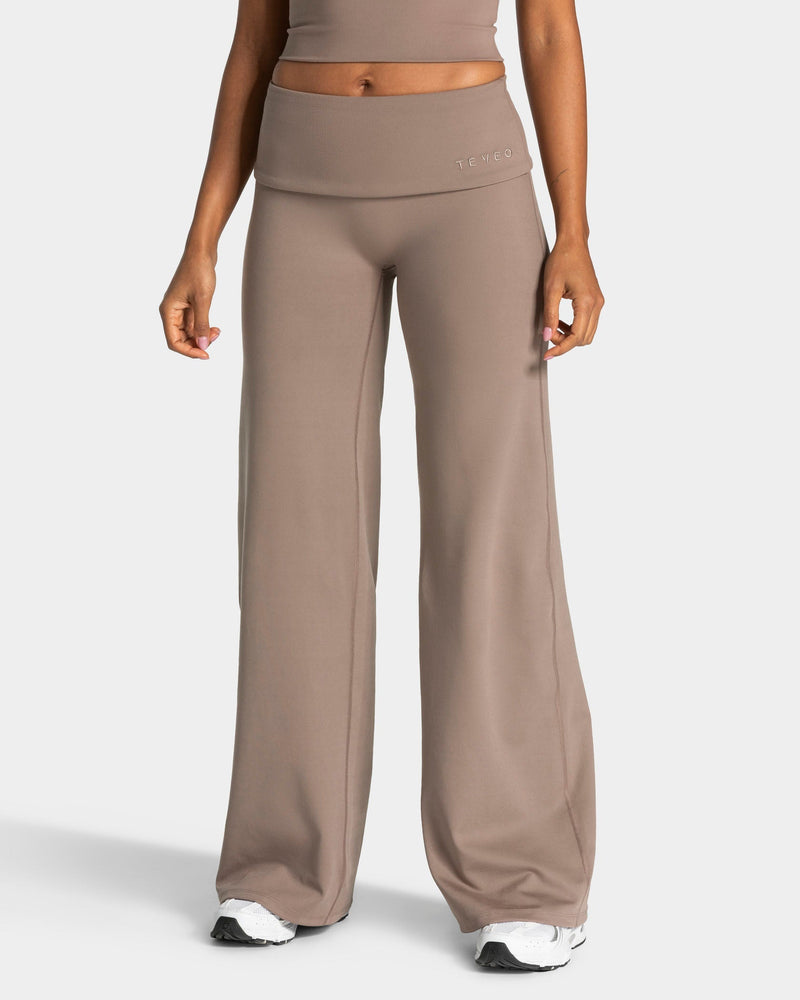 Pantalon à jambe droite Mellow Fold Over Regular « moka »