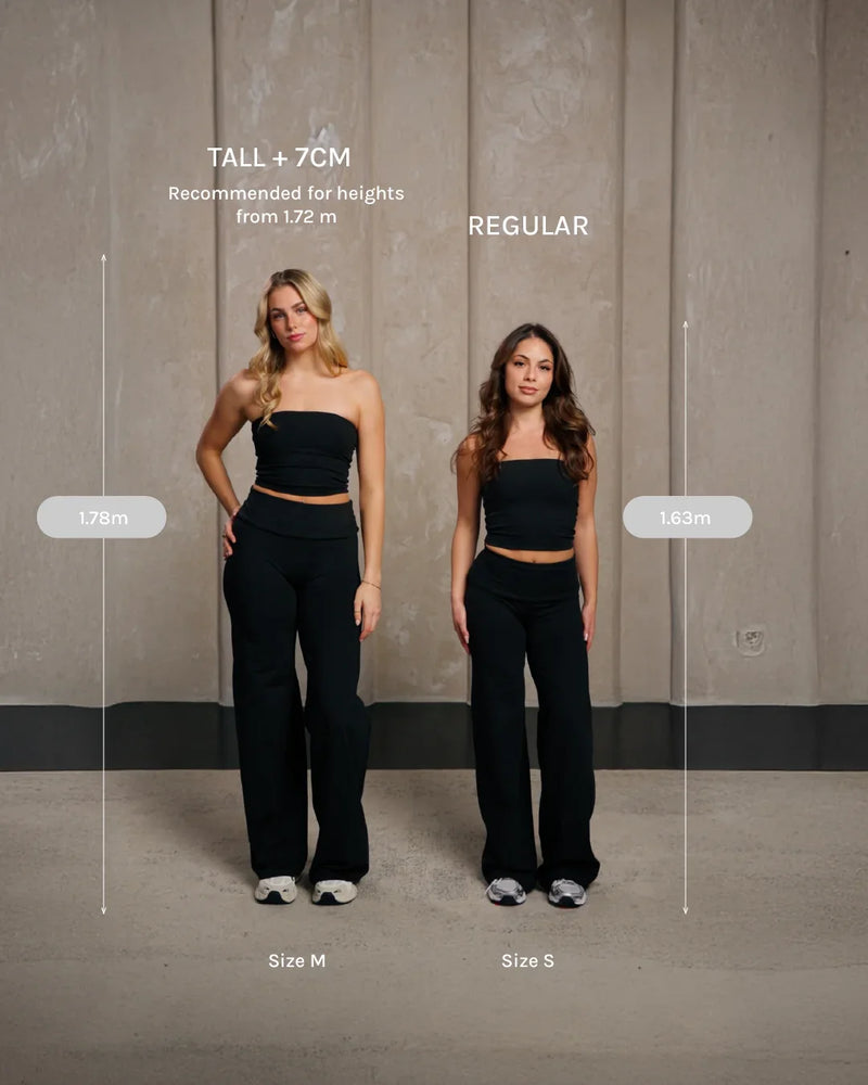 Pantalon à jambe droite et coupe longue Mellow Fold Over « kaki »