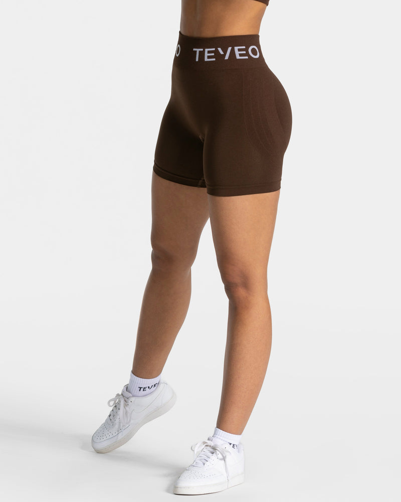 Short Covert Scrunch Signature « marron foncé »