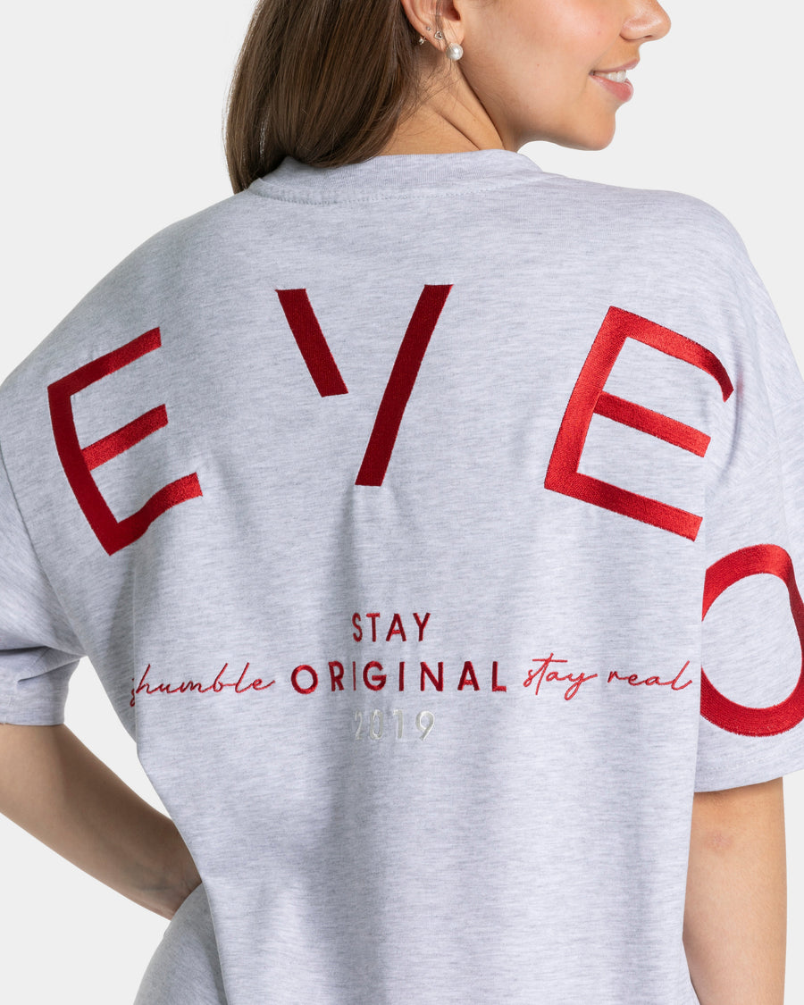 T-shirt oversize Signature « gris clair »