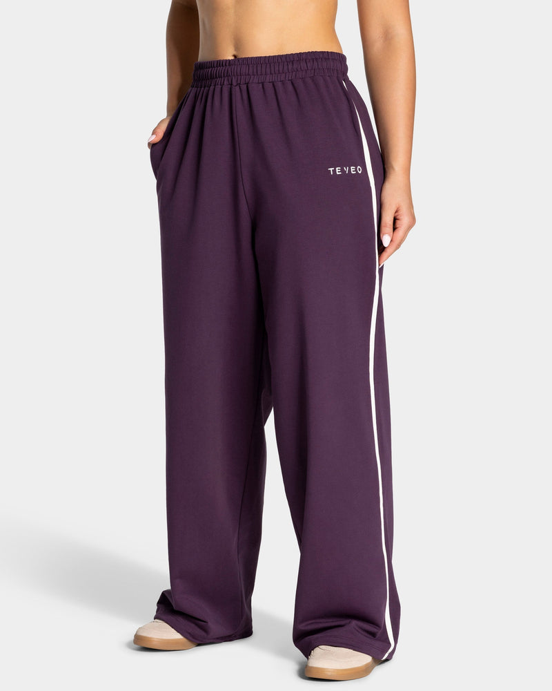 Pantalon de jogging Wide Leg coupe longue Soft « Blackberry »