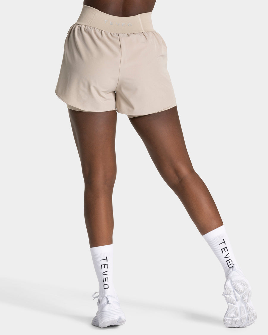 Short 2-en-1 END Running « Latte »