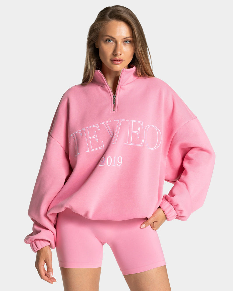 Sweat-shirt demi-zippé Femme « rose »