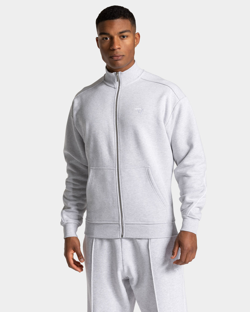 Sweat-shirt zippé Contrastline « blanc chiné - blanc »