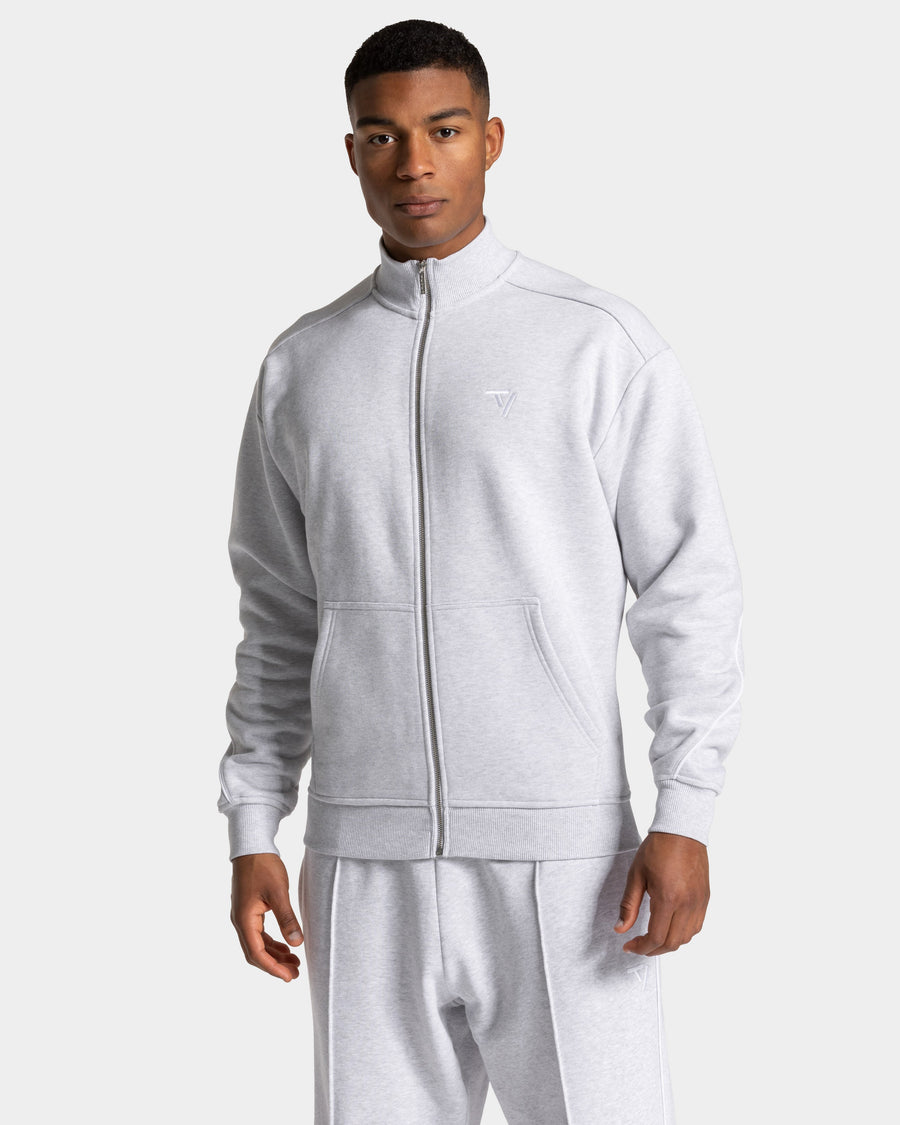Sweat-shirt zippé Contrastline « blanc chiné - blanc »