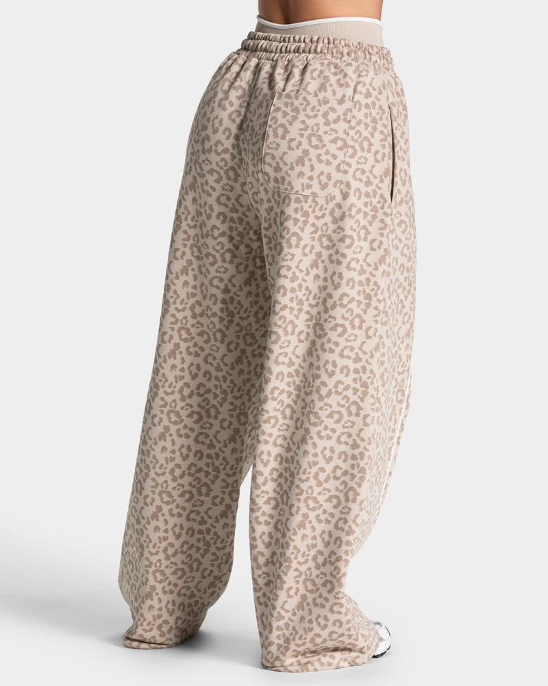Pantalon de jogging Wide Leg Contrastline « léopard »