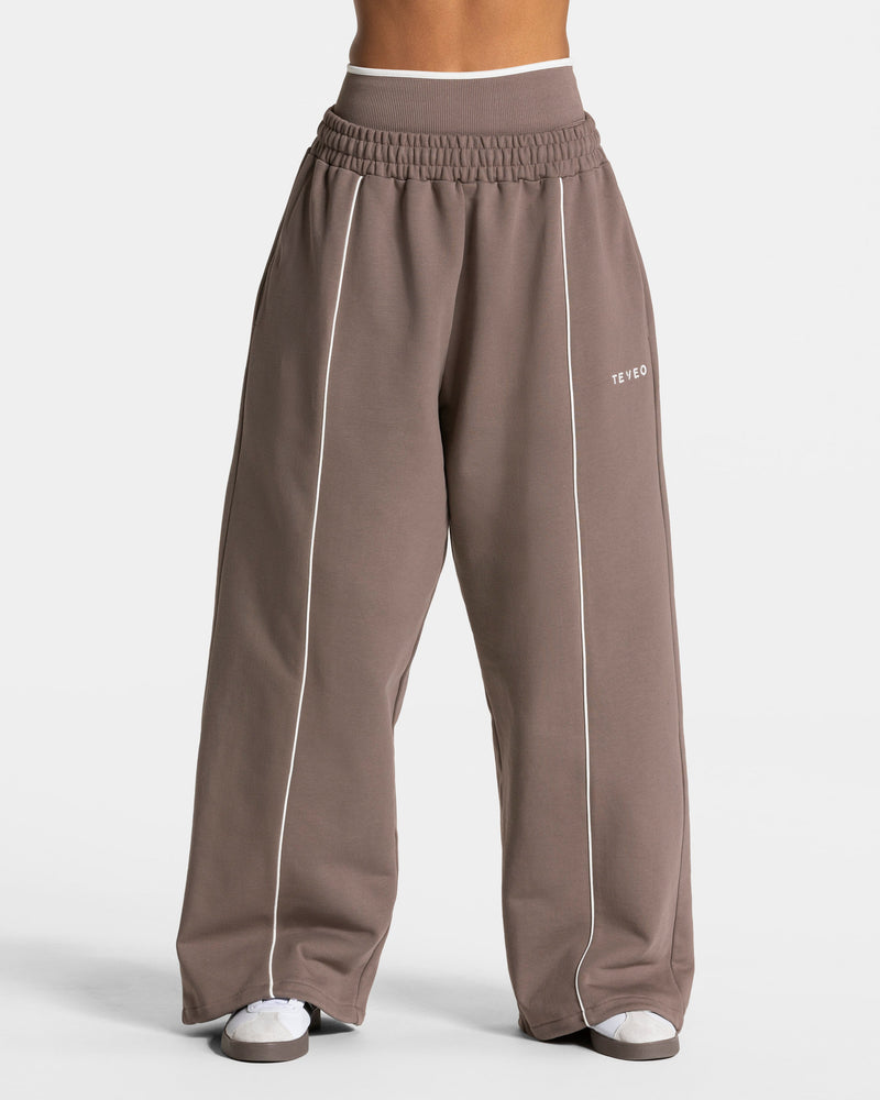 Pantalon de jogging Contrastline Wide Leg « moka »
