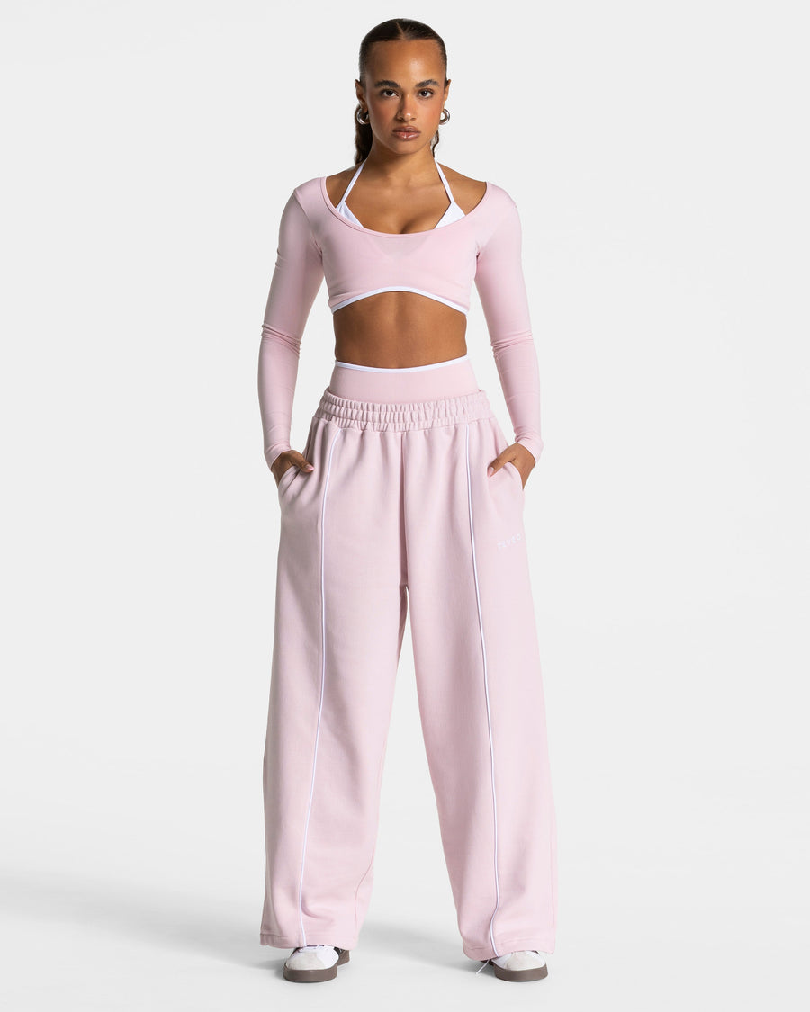 Pantalon de jogging Contrastline Wide Leg « rose »