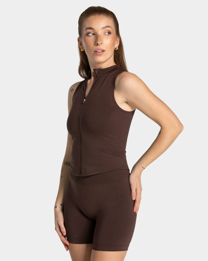 Débardeur zippé Timeless Pro « Espresso »