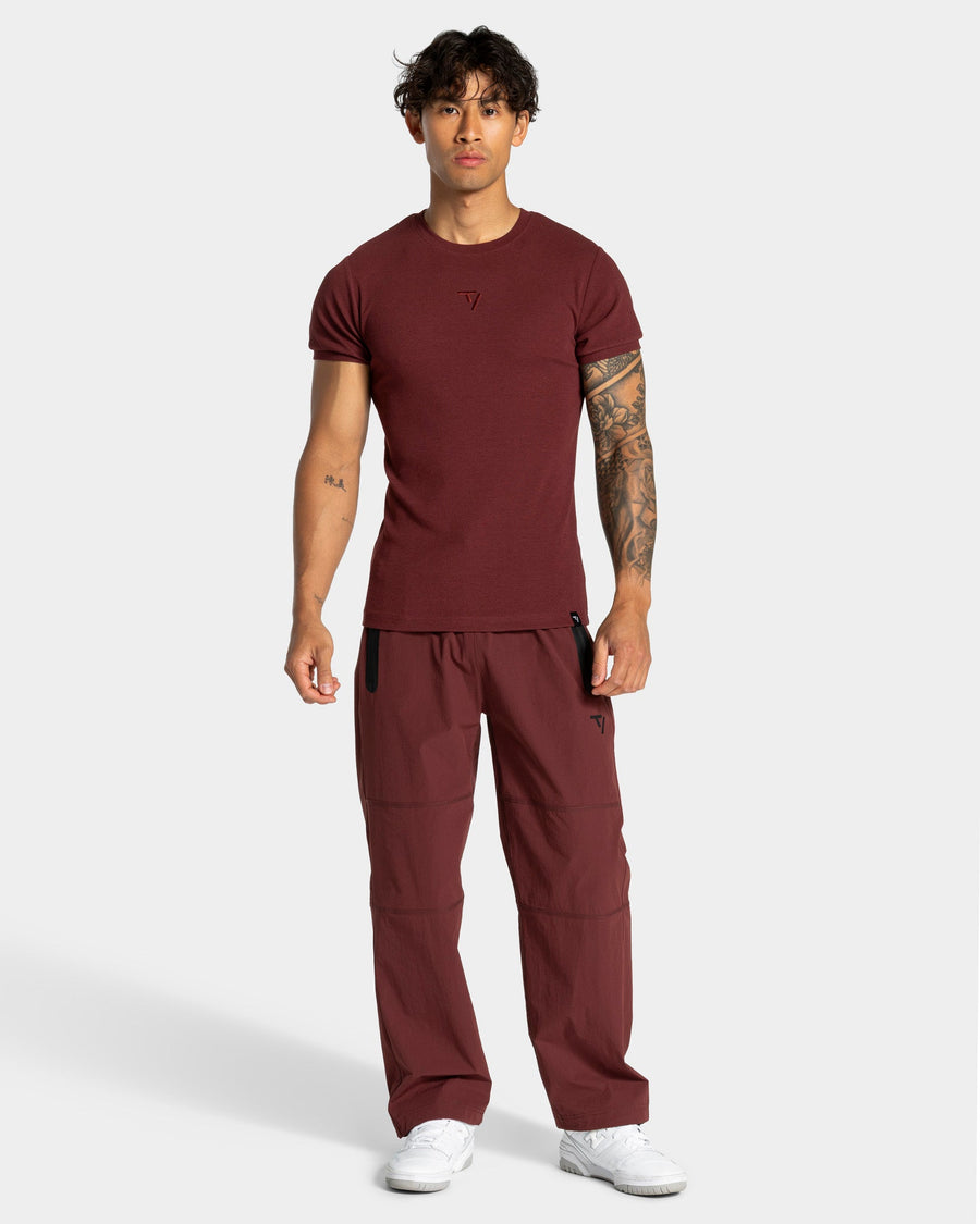 T-shirt côtelé Workout « merlot »