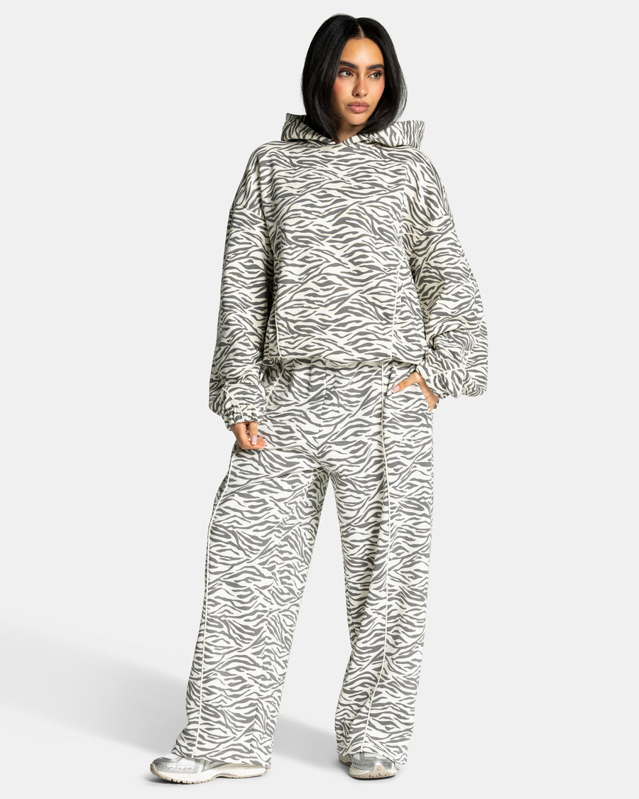 Pantalon de jogging Wide Leg Contrastline « zèbre blanc cassé »