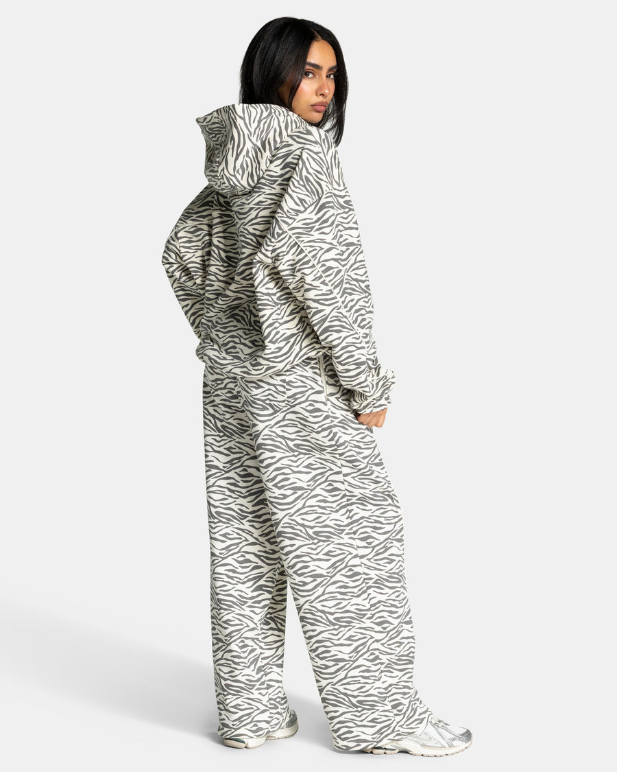 Sweat à capuche Contrastline « zèbre blanc cassé »