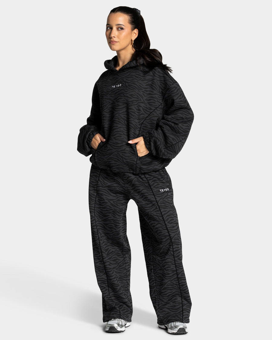 Pantalon de jogging Wide Leg Contrastline « zèbre noir »